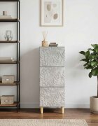 vidaXL Чекмеджетен шкаф Бетонно сиво 33 x 345 x 90 см