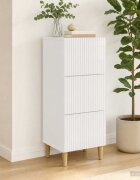 vidaXL Чекмеджетен шкаф Бял гланц 33 x 345 x 90 см