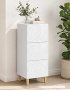 vidaXL Чекмеджетен шкаф Бял гланц 33 x 345 x 90 см
