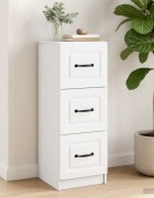 vidaXL Чекмеджетен шкаф Бяло 33 x 345 x 87 см Инженерна дървесина