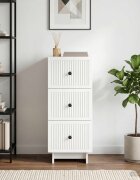 vidaXL Чекмеджетен шкаф Бяло 33 x 345 x 90 см Инженерна дървесина