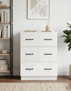 vidaXL Чекмеджетен шкаф Бяло 66 x 345 x 87 см Инженерна дървесина