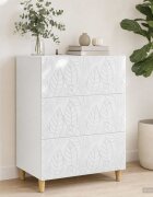vidaXL Чекмеджетен шкаф Бяло 66 x 345 x 90 см Инженерна дървесина