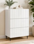 vidaXL Чекмеджетен шкаф Бяло 66 x 345 x 92 см Инженерна дървесина
