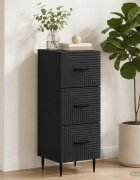 vidaXL Чекмеджетен шкаф Черно 33 x 345 x 895 см Инженерна дървесина