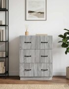 vidaXL Чекмеджетен шкаф Сива сонома 66 x 345 x 87 см
