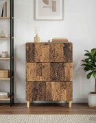 vidaXL Чекмеджетен шкаф Старо дърво 66 x 345 x 90 см