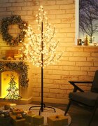 vidaXL Черешов цвят LED дърво топло бяло 200 LED 180 см