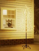 vidaXL Черешов цвят LED дърво топло бяло 220 LED 220 см
