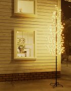 vidaXL Черешов цвят LED дърво топло бяло 368 LED 300 см