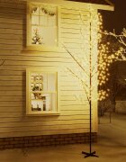 vidaXL Черешов цвят LED дърво топло бяло 672 LED 400 см