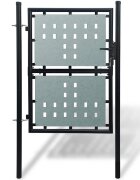 vidaXL Черна оградна порта с единична врата 100x200 см
