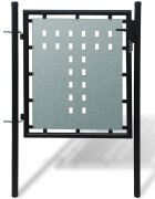 vidaXL Черна оградна порта с единична врата 100x75 см
