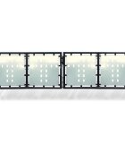 vidaXL Черна оградна порта с единична врата 300x75 см