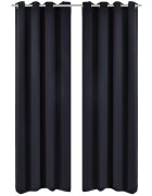 vidaXL Черни блекаут завеси от сатен 135 х 245 см