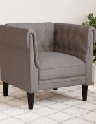 vidaXL Честърфийлд кресло таупе текстил