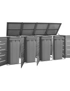 vidaXL Четворен навес за кофа за смет 2765x775x115 см инокс