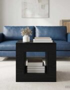 vidaXL Coffee Table Черен дъб 51.5 x 50 x 50 cm Engineered Wood