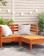 vidaXL Corner Sofa 2-местен Solid pine wood Восъчнокафяво 2-seater