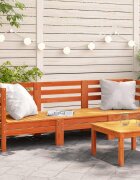 vidaXL Corner Sofa 3-местен Solid Pine Wood Восъчнокафяво 3-Seater