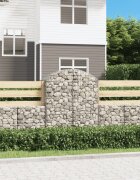 vidaXL Дъговидна габионна кошница 100x50x120/140 см поцинковано желязо