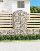 vidaXL Дъговидна габионна кошница 100x50x200/220 см поцинковано желязо