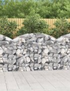 vidaXL Дъговидна габионна кошница 150x30x100/120 см поцинковано желязо