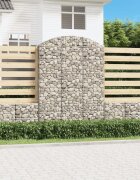 vidaXL Дъговидна габионна кошница 150x30x200/220 см поцинковано желязо