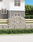 vidaXL Дъговидна габионна кошница 150x50x120/140 см поцинковано желязо