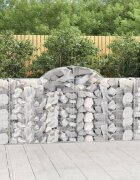 vidaXL Дъговидна габионна кошница 200x30x100/120 см поцинковано желязо