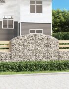 vidaXL Дъговидна габионна кошница 200x30x120/140 см поцинковано желязо
