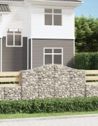 vidaXL Дъговидна габионна кошница 200x30x120/140 см поцинковано желязо