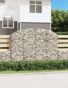 vidaXL Дъговидна габионна кошница 200x30x140/160 см поцинковано желязо