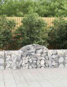vidaXL Дъговидна габионна кошница 200x30x60/80 см поцинковано желязо