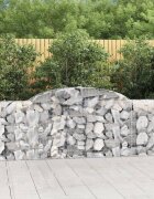 vidaXL Дъговидна габионна кошница 300x30x80/100 см поцинковано желязо