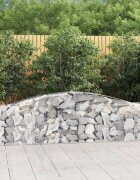 vidaXL Дъговидна габионна кошница 400x30x60/80 см поцинковано желязо