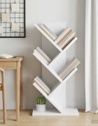 vidaXL Дървен рафт за книги 4-етажа 30 x 18 x 60 см Бяло