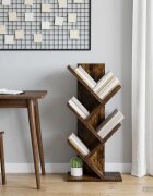 vidaXL Дървен рафт за книги 4-етажа 30 x 18 x 60 см Опушен дъб