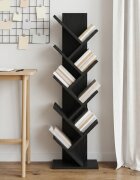 vidaXL Дървен рафт за книги 6-етажен 30 x 18 x 100 см Черен дъб