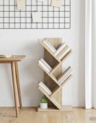 vidaXL Дървен рафт за книги с 4 нива 30 x 18 x 60 см Дъб сонома