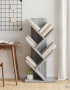 vidaXL Дървен рафт за книги с 4 нива 30 x 18 x 60 см Сив Сонома