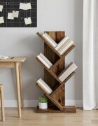 vidaXL Дървен рафт за книги с 4 нива 30 x 18 x 60 см Старо дърво