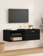 vidaXL Дървен шкаф 1005 x 39 x 30 см Черно Инженерна дървесина