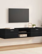 vidaXL Дървен шкаф 150 x 39 x 30 см Черно Инженерна дървесина