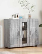 vidaXL Дървен шкаф Сив Сонома Инженерна дървесина