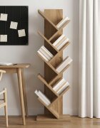 vidaXL Дървена етажерка за книги с 6 нива 30 x 18 x 100 см Дъб артизан