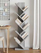 vidaXL Дървена книжна градина 6-етажна 30 x 18 x 100 см Сив Сонома