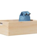 vidaXL Дървена кутия с дръжки 40x30x13 cm масивна дървесина бор