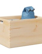 vidaXL Дървена кутия с дръжки 40x30x23 cm масивна дървесина бор