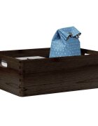 vidaXL Дървена кутия с дръжки черна 40x30x13 см масивна дървесина бор